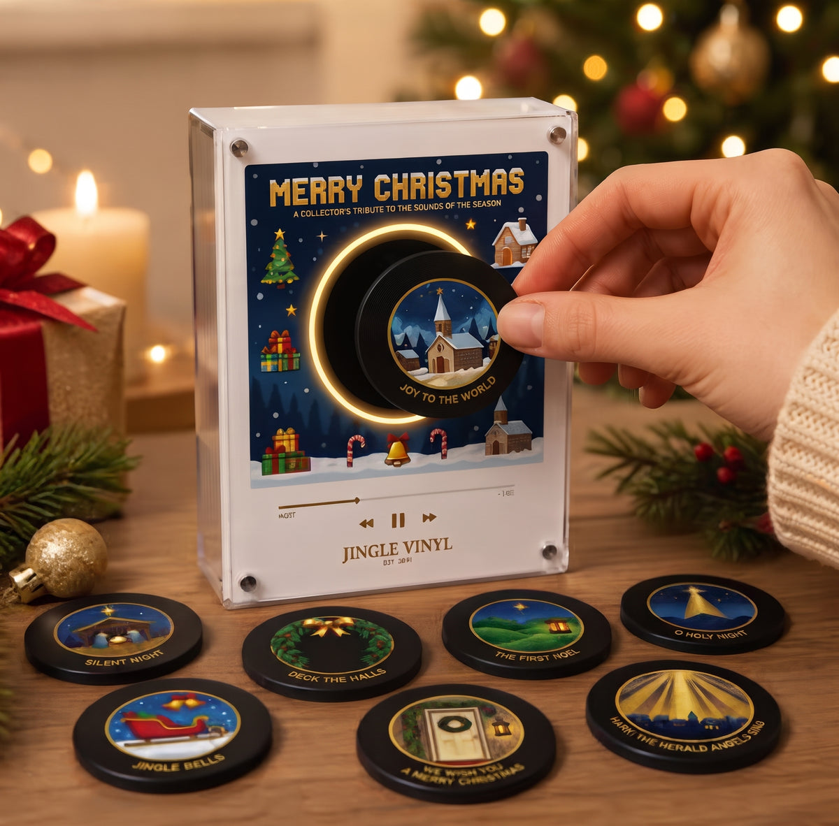 Christmas NFC Music Fridge Magnet – Vinyl Record Style