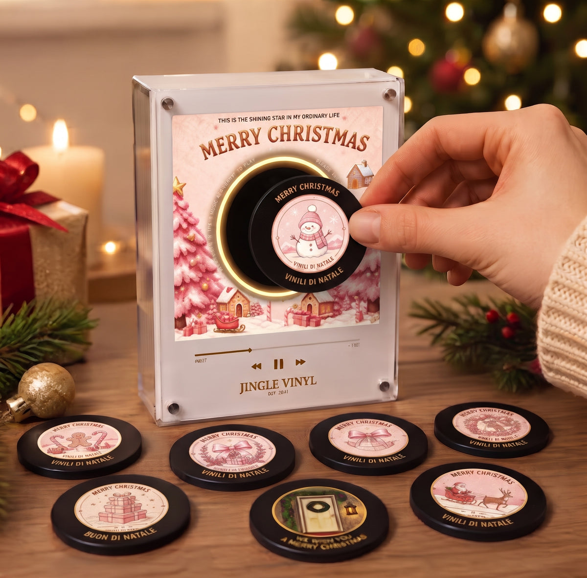 Christmas NFC Music Fridge Magnet – Vinyl Record Style